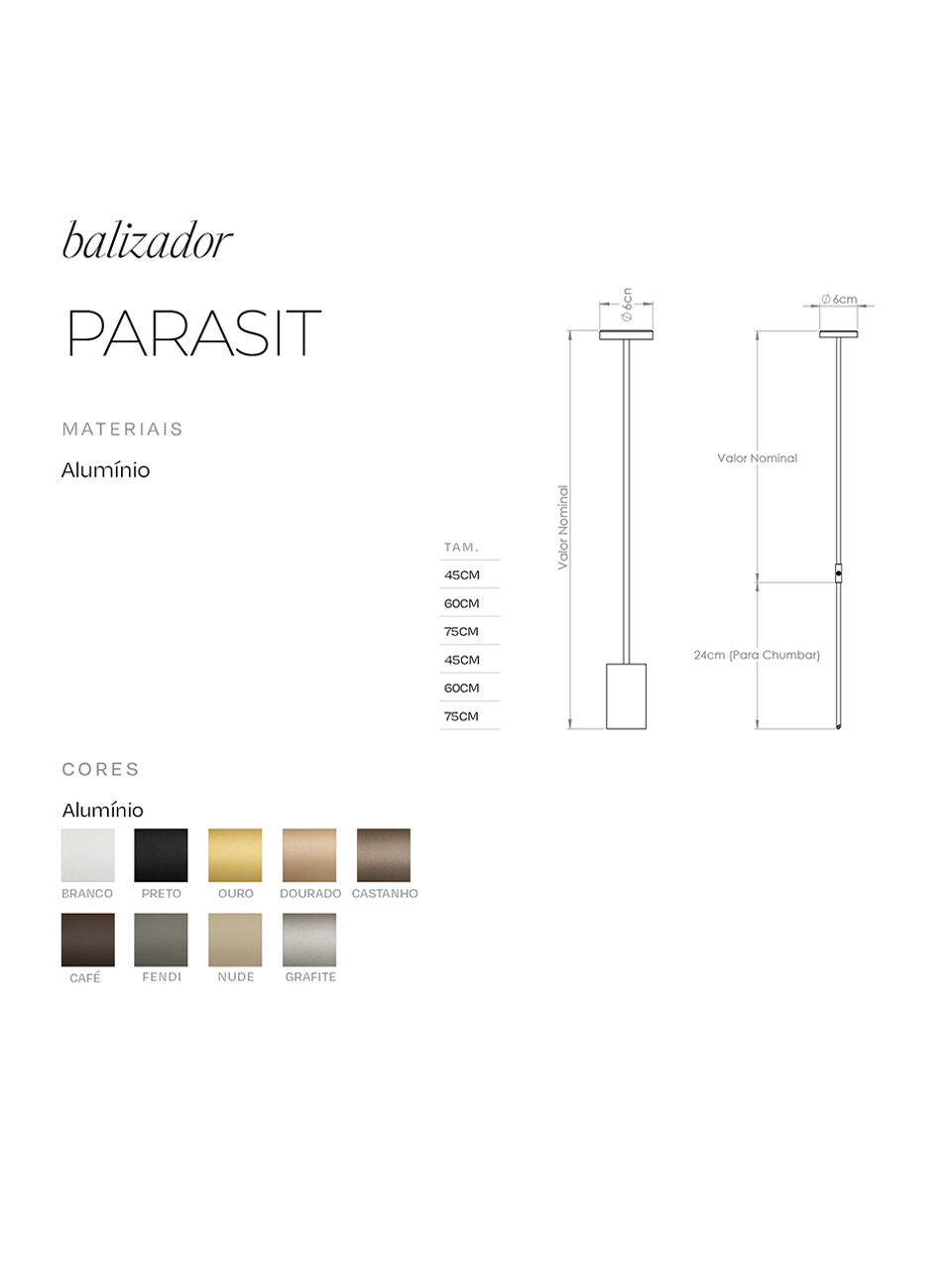 Espeto para Gramado Parasit Bella Italia LED 12V e Bivolt